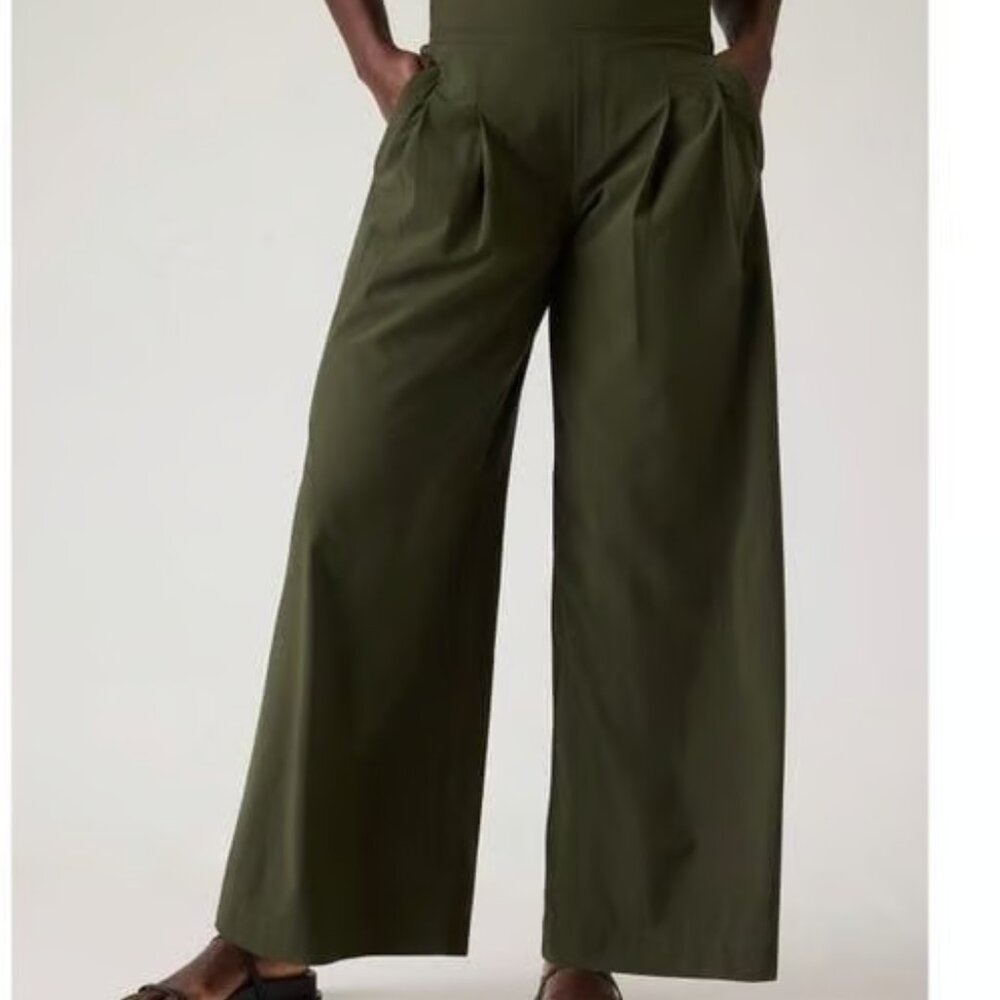 Athleta New With Tags Brooklyn Heights Pleated Wide Leg Pants